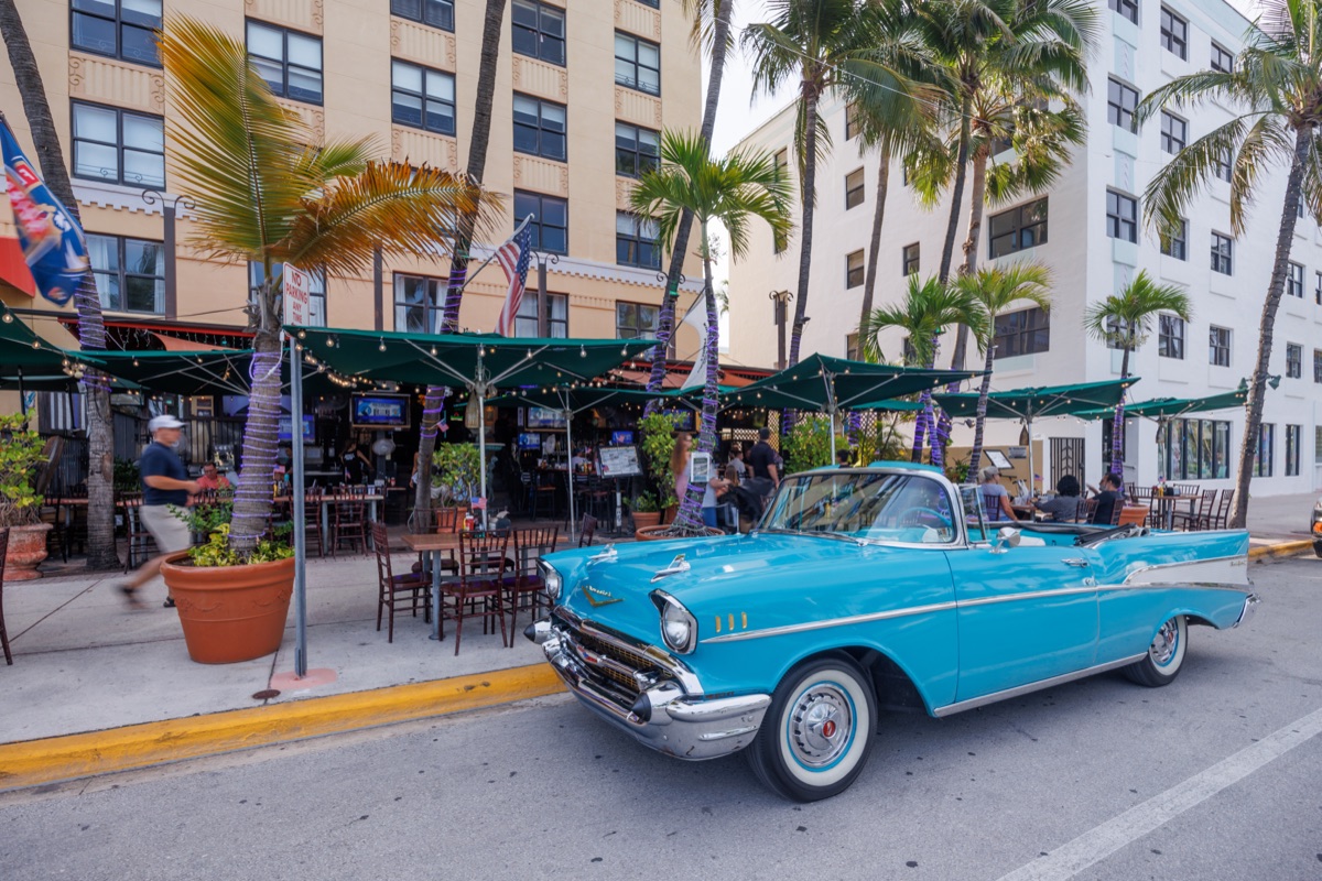 Vintage convertible in South Beach
