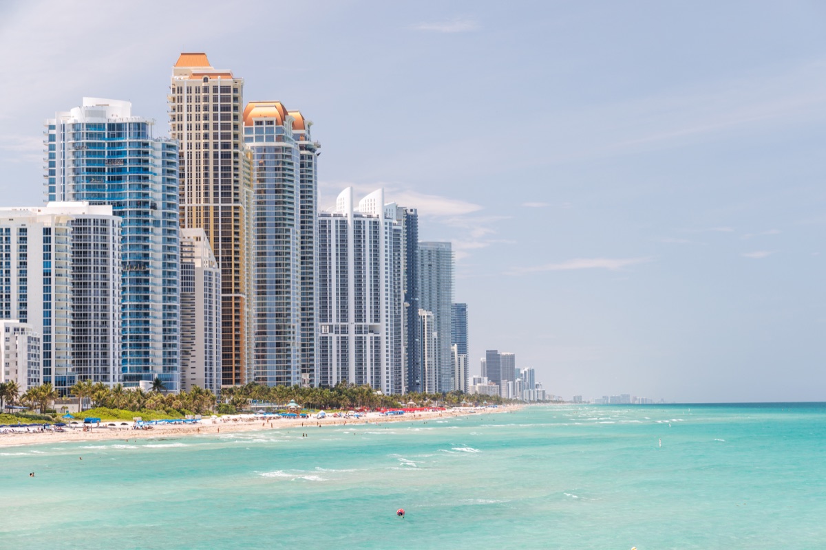 Miami Beach skyline from the water