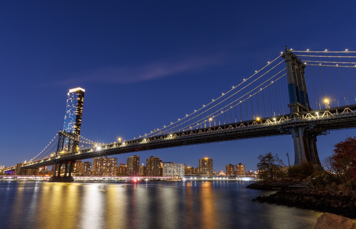 Manhattan Bridge at blue hour